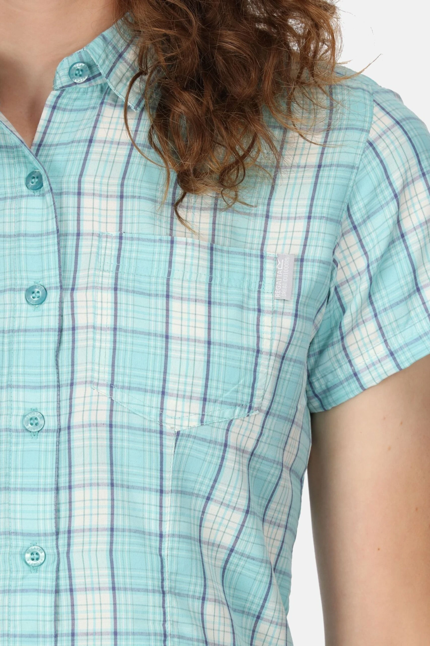 Regatta Blue Mindano VII Short Sleeve Blouse 4 Regatta Blue Mindano VII Short Sleeve Blouse - Image 4
